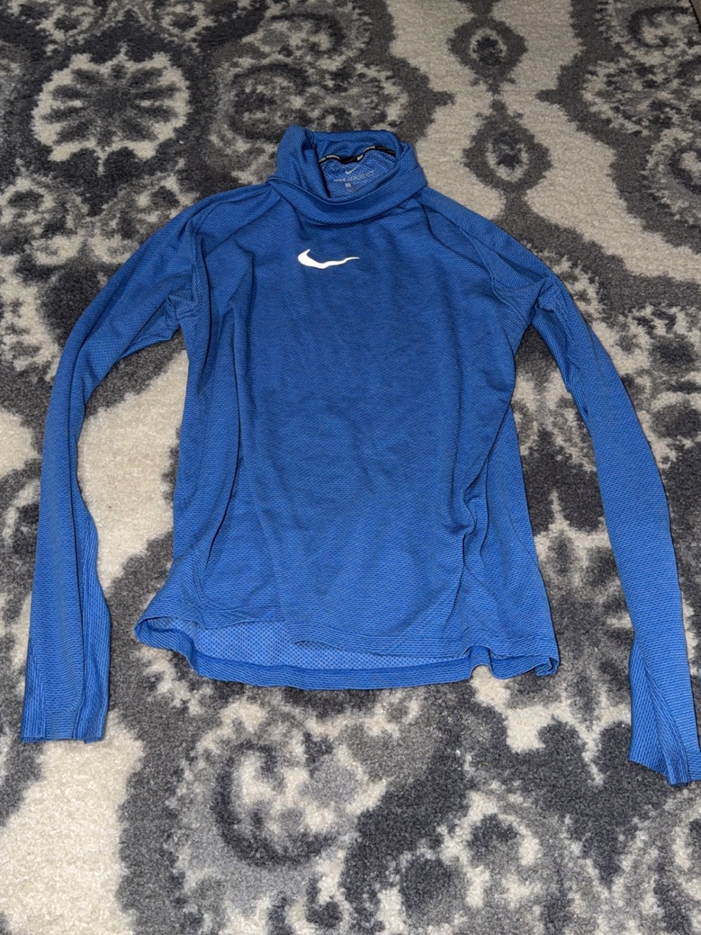 Nike Long Sleeve Dri-FIT Blue Performance Top